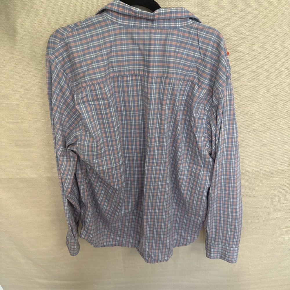 Casual Blue and Red Button Down Shirt - Picture 3 of 3